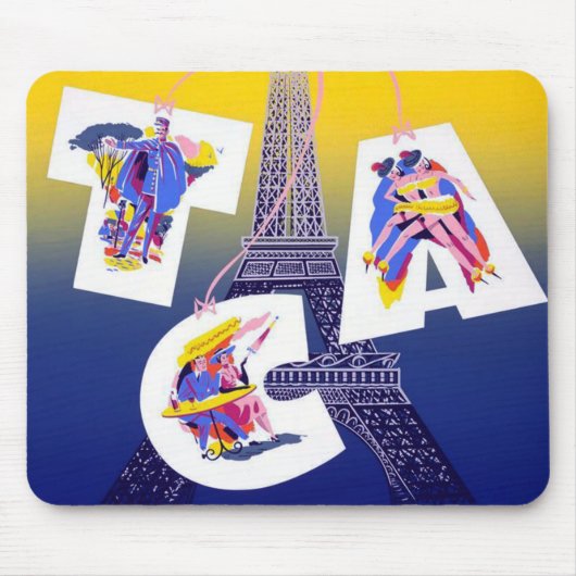  Eiffel Tower Paris Air Travel Adverteren Muismat (Voorkant)