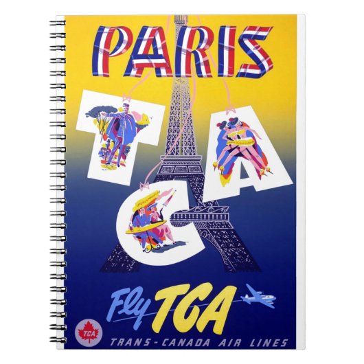Eiffel Tower Paris Air Travel Adverteren Notitieboek (Voorkant)