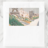  Eiffel Tower Paris Air Travel Adverteren Rechthoekige Sticker (Tas)