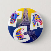  Eiffel Tower Paris Air Travel Adverteren Ronde Button 5,7 Cm (Voorkant)