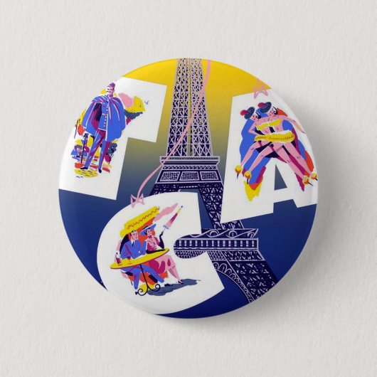 Eiffel Tower Paris Air Travel Adverteren Ronde Button 5,7 Cm (Voorkant)
