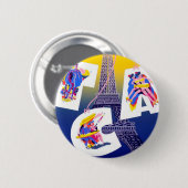 Eiffel Tower Paris Air Travel Adverteren Ronde Button 5,7 Cm (Voorkant /achterkant)