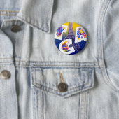 Eiffel Tower Paris Air Travel Adverteren Ronde Button 5,7 Cm (In situ)