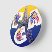 Eiffel Tower Paris Air Travel Adverteren Ronde Klok (Hoek)