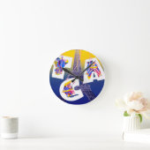 Eiffel Tower Paris Air Travel Adverteren Ronde Klok (Huis)