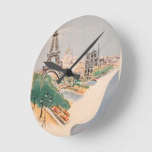 Eiffel Tower Paris Air Travel Adverteren Ronde Klok (Hoek)