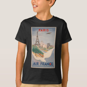 Eiffel Tower Paris Air Travel Adverteren T-shirt