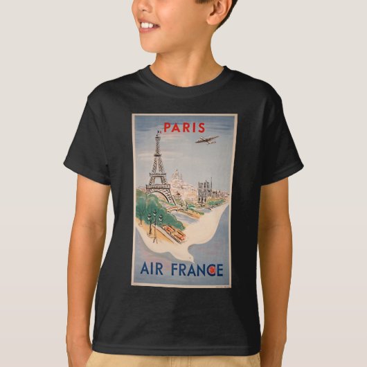 Eiffel Tower Paris Air Travel Adverteren T-shirt (Voorkant)