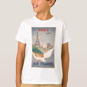  Eiffel Tower Paris Air Travel Adverteren T-shirt