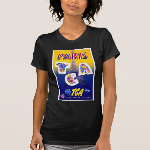  Eiffel Tower Paris Air Travel Adverteren T-shirt
