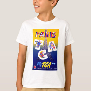  Eiffel Tower Paris Air Travel Adverteren T-shirt