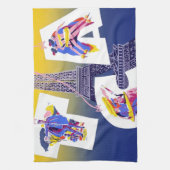 Eiffel Tower Paris Air Travel Adverteren Theedoek (Verticaal)