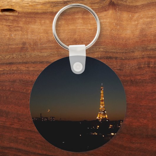 Eiffel Tower Paris at Sunset Sleutelhanger (Achterkant)