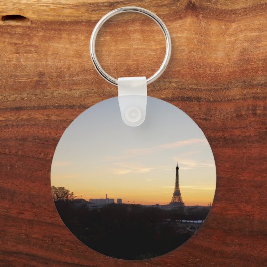 Eiffel Tower Paris at Sunset Sleutelhanger (Achterkant)