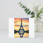 Eiffel Tower Paris Avond European Travel Briefkaart (Staand voorkant)