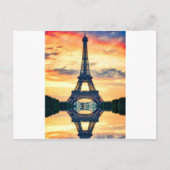 Eiffel Tower Paris Avond European Travel Briefkaart (Voorkant)