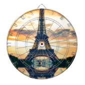 Eiffel Tower Paris Avond European Travel Dartbord (Voorkant)