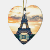 Eiffel Tower Paris Avond European Travel Keramisch Ornament (Links)