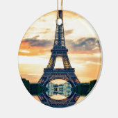 Eiffel Tower Paris Avond European Travel Keramisch Ornament (Links)