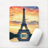 Eiffel Tower Paris Avond European Travel Muismat (Met muis)