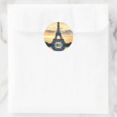 Eiffel Tower Paris Avond European Travel Ronde Sticker (Tas)