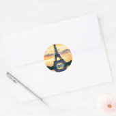 Eiffel Tower Paris Avond European Travel Ronde Sticker (Envelop)