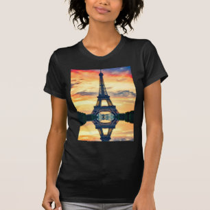 Eiffel Tower Paris Avond European Travel T-shirt