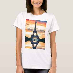 Eiffel Tower Paris Avond European Travel T-shirt