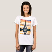 Eiffel Tower Paris Avond European Travel T-shirt (Voorkant volledig)