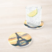 Eiffel Tower Paris Avond European Travel Zandsteen Onderzetter (Zijkant)