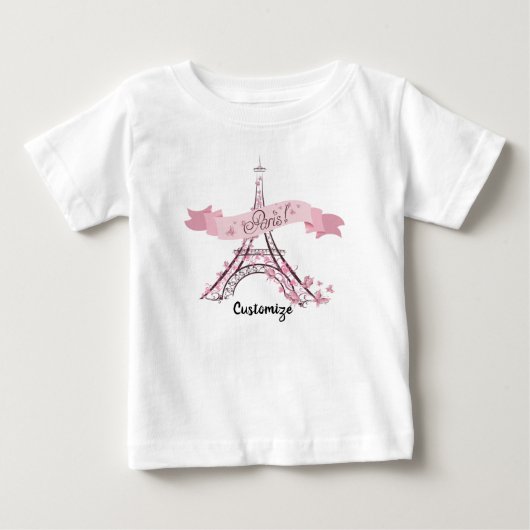 Eiffel Tower, Paris Baby Fine Jersey T-Shirt (Voorkant)