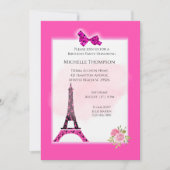 Eiffel Tower Paris Birthday Invitations Kaart (Voorkant)