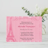 Eiffel Tower Paris Birthday Invitations Kaart (Staand voorkant)