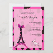 Eiffel Tower Paris Birthday Invitations Kaart (Voorkant)