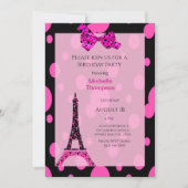 Eiffel Tower Paris Birthday Invitations Kaart (Voorkant)