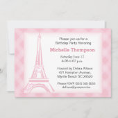 Eiffel Tower Paris Birthday Invitations Kaart (Voorkant)