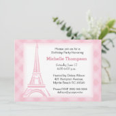 Eiffel Tower Paris Birthday Invitations Kaart (Staand voorkant)