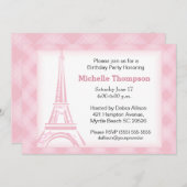 Eiffel Tower Paris Birthday Invitations Kaart (Voorkant / Achterkant)