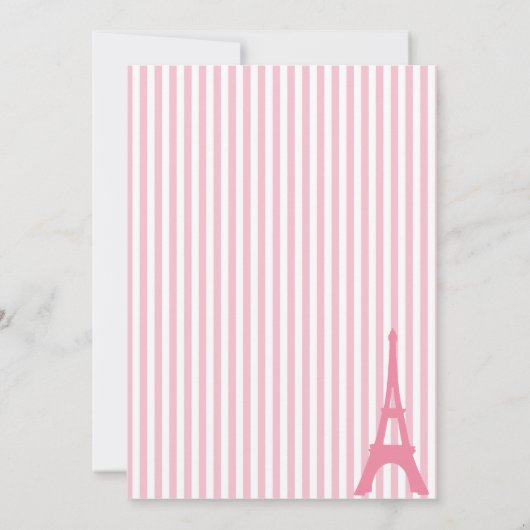 Eiffel Tower Paris Birthday Invitations Kaart (Achterkant)