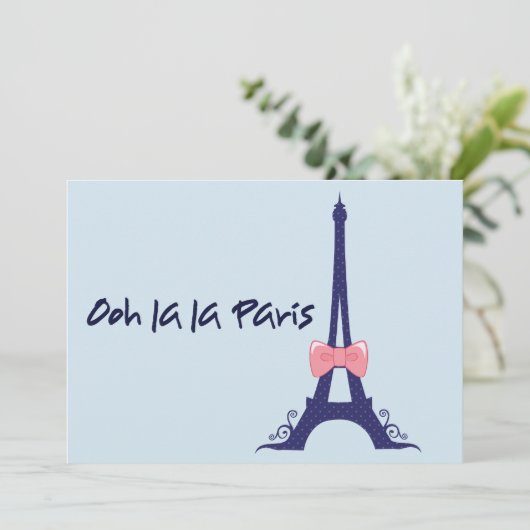 Eiffel Tower Paris Birthday Kaart (Staand voorkant)