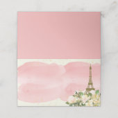 Eiffel Tower Paris Birthday Pink Gold Glitter Plaatskaartje (Buitenkant ongevouwen)