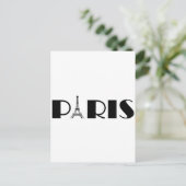 Eiffel Tower Paris Black & White Briefkaart (Staand voorkant)