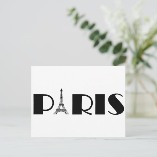 Eiffel Tower Paris Black & White Briefkaart (Staand voorkant)