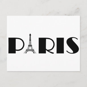 Eiffel Tower Paris Black & White Briefkaart