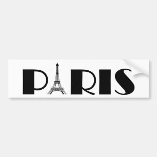 Eiffel Tower Paris Black & White Bumpersticker