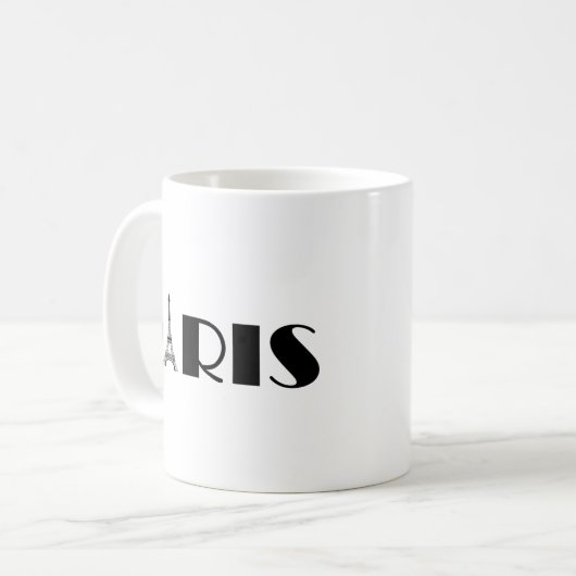 Eiffel Tower Paris Black & White Koffiemok (Voorkant links)