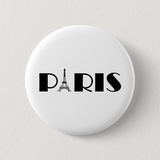 Eiffel Tower Paris Black & White Ronde Button 5,7 Cm (Voorkant)