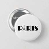 Eiffel Tower Paris Black & White Ronde Button 5,7 Cm (Voorkant /achterkant)