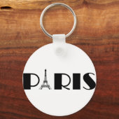 Eiffel Tower Paris Black & White Sleutelhanger (Voorkant)