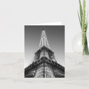 Eiffel Tower Paris Blank Note Card Black White Feestdagen Kaart